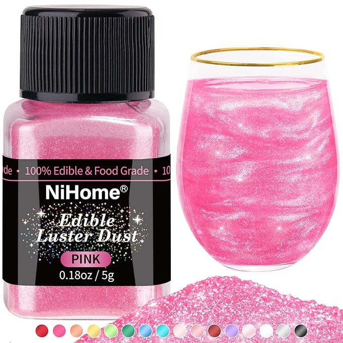 NiHome Edible Food-Grade Glimmer Powder Glitter Luster Dust Metallic Food Decorating Sprinkle Gli... | Amazon (US)