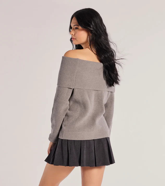 Cozy Factor Ribbed Knit Off-The-Shoulder Sweater | Windsor Stores