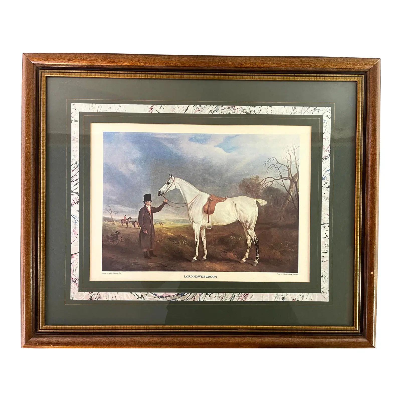 Vintage Framed Equestrian Horse Print | Chairish