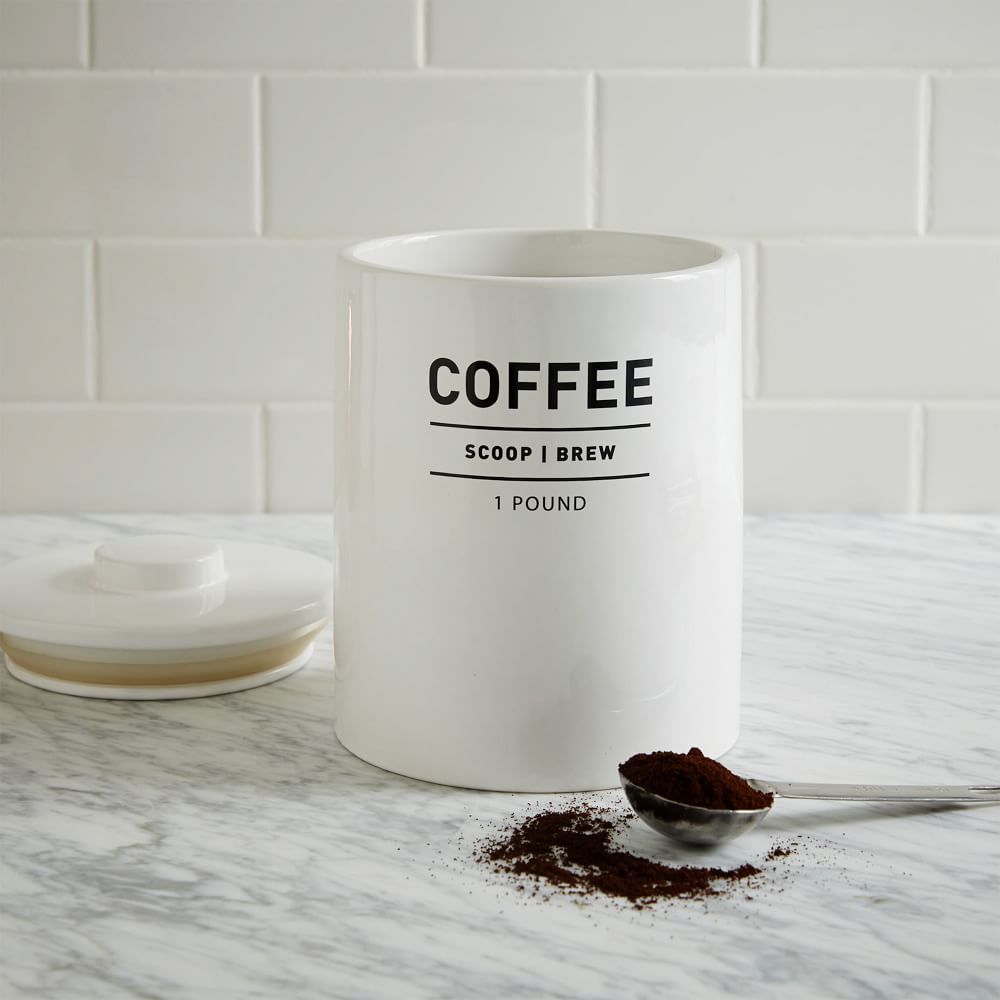 Utility Kitchen Collection, Coffee Canister, White | West Elm (US)
