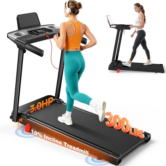 Tomile Foldable Electric Treadmill for Home, 3.0 HP Portable Treadmill with Incline for Running E... | Walmart (US)