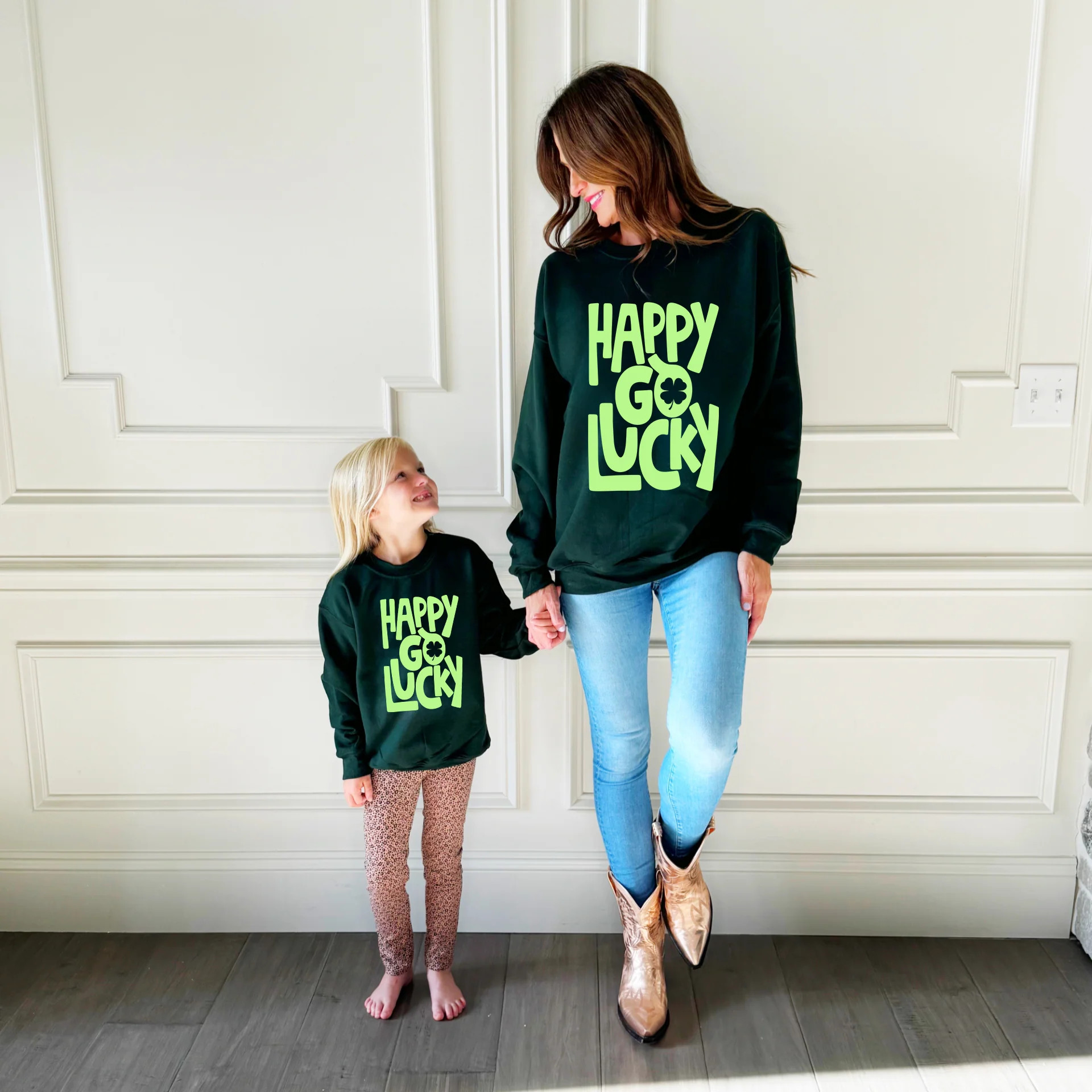 Happy Go Lucky Youth and Adult Sweatshirt | Poppy & Pine
