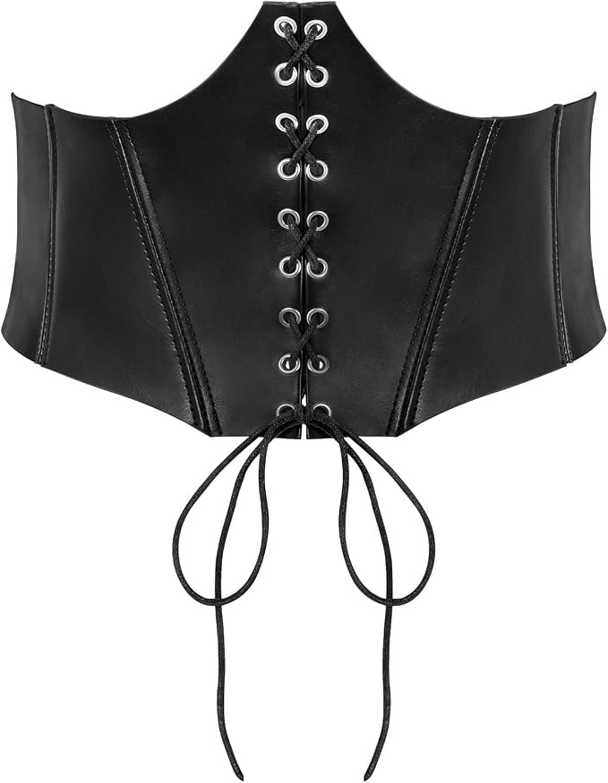 SUOSDEY Lace-up Cinch Bustiers Corset Belt for Women, Elastic Tie Waspie Wide Costume Waist Belt ... | Amazon (US)