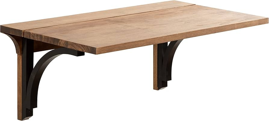 Kate and Laurel Corblynd Wood Wall Mounted Desk, 30x16x16, Rustic Brown/Black | Amazon (US)
