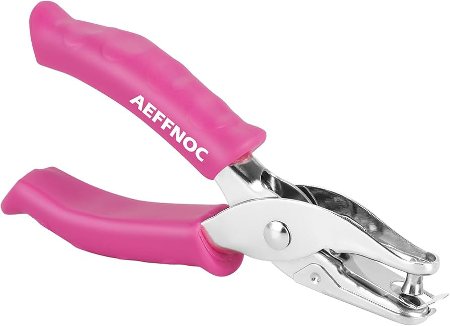 Single Hole Punch, One Hole Puncher with Soft Grip Handle, 1/4 Inch Paper Hole Punches, Small Hol... | Amazon (US)