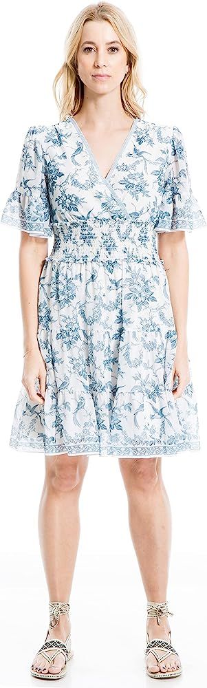 Max Studio Women's Sleeve Tiered Short Dress | Amazon (US)