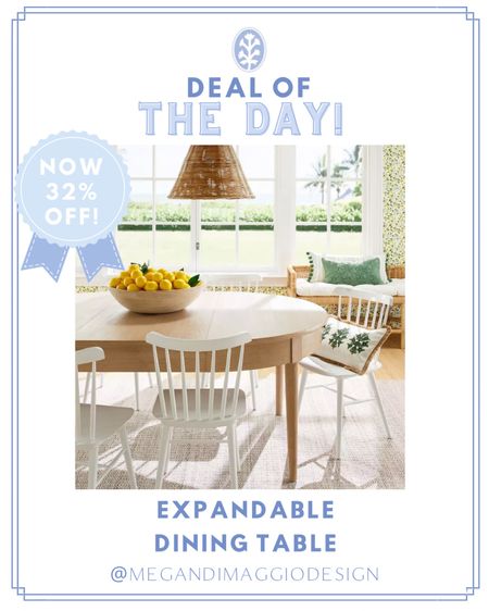 And this pretty light wood dining table is 32% OFF!! Plus it’s actually expandable so you can open it up to use as an oval table at a kitchen banquette or when you need more seating!! 😍

#LTKfamily #LTKhome #LTKsalealert