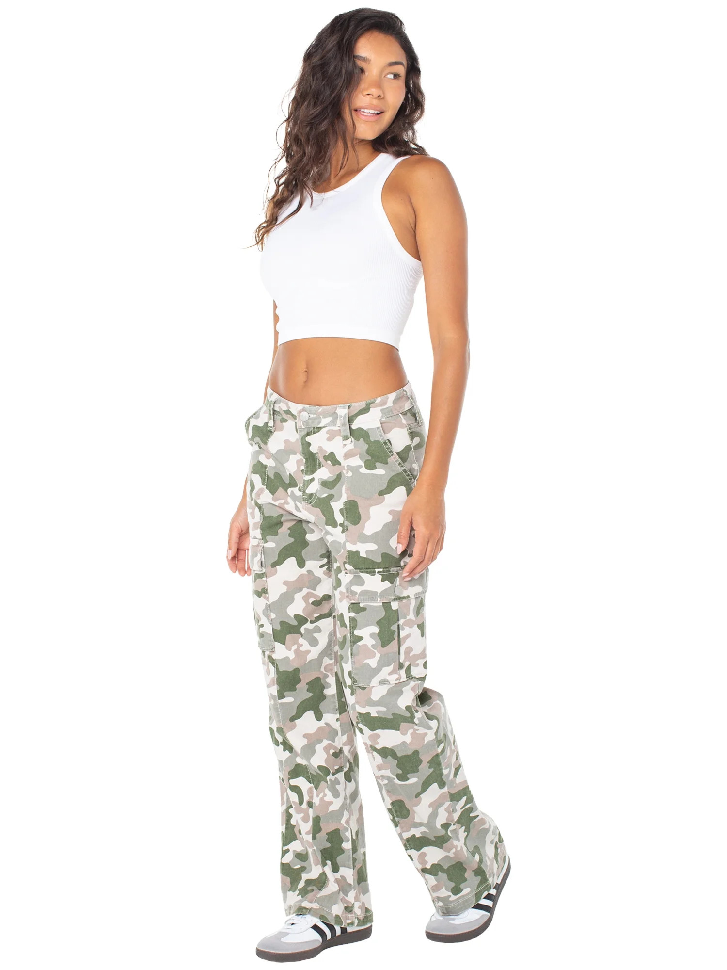 Celebrity Pink Juniors Mid Rise Wide Leg Cargo Pant, Sizes 1-17 | Walmart (US)