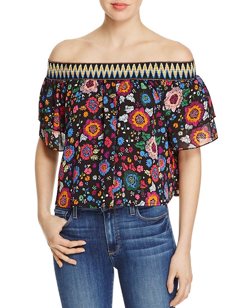 GUESS Rhett Flutter Off-the-Shoulder Top | Bloomingdale's (US)