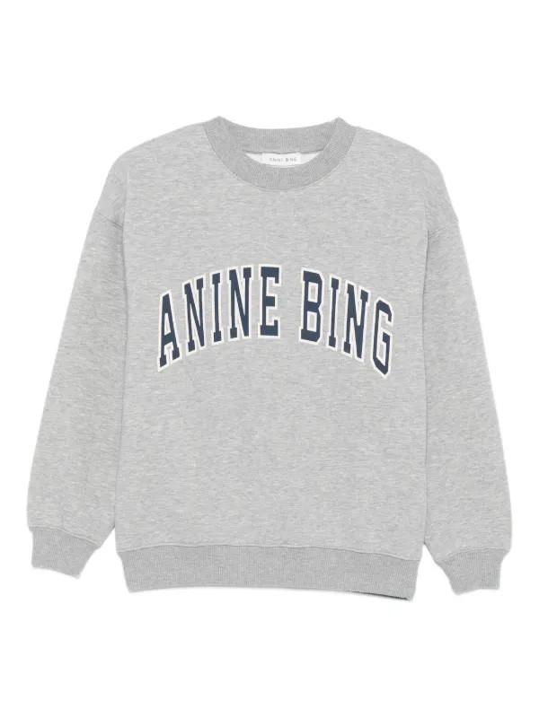 ANINE BING logo-print Sweatshirt | Grey | FARFETCH | Farfetch Global