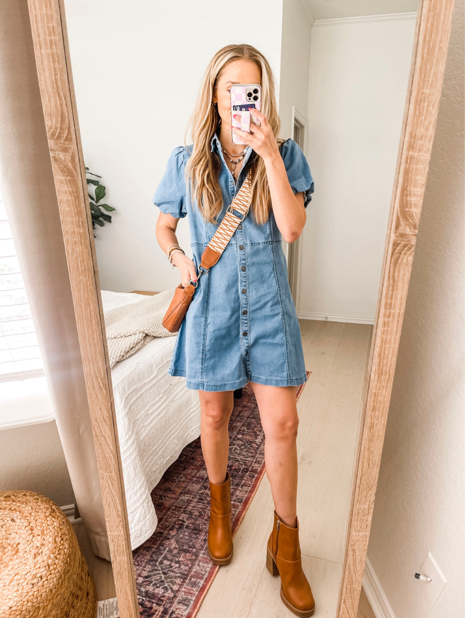 Perfect denim dress for spring!