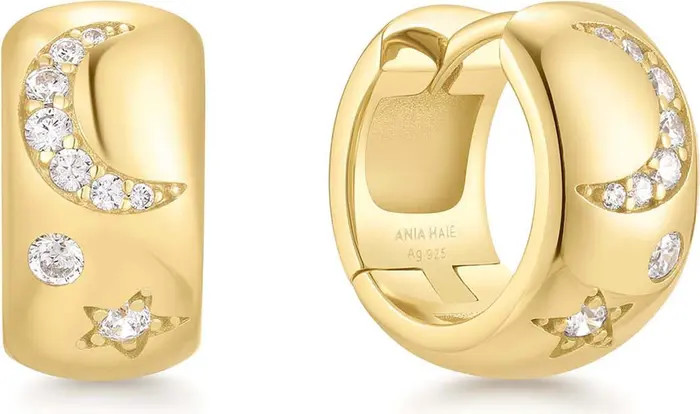 Celestial Crystal Pavé Huggie Hoop Earrings | Nordstrom