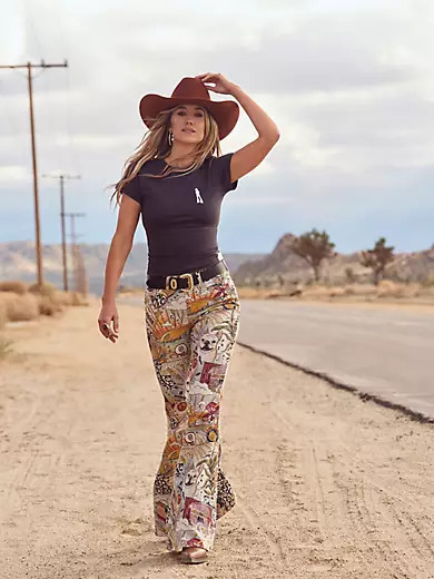 Wrangler x Lainey Wilson Life of Lainey Bell Bottoms in Storyteller Print | Wrangler