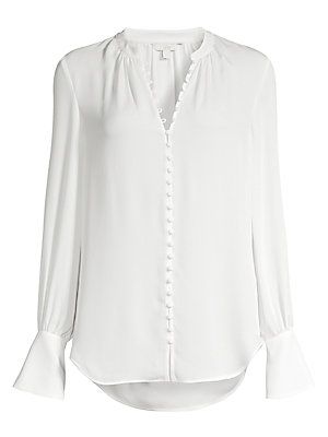 Tariana Silk Covered Button Blouse | Saks Fifth Avenue