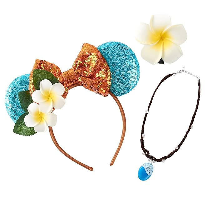 Mouse Ears Bow Headband for Princess Necklace Halloween Party Costume Accessories for Women | Amazon (US)