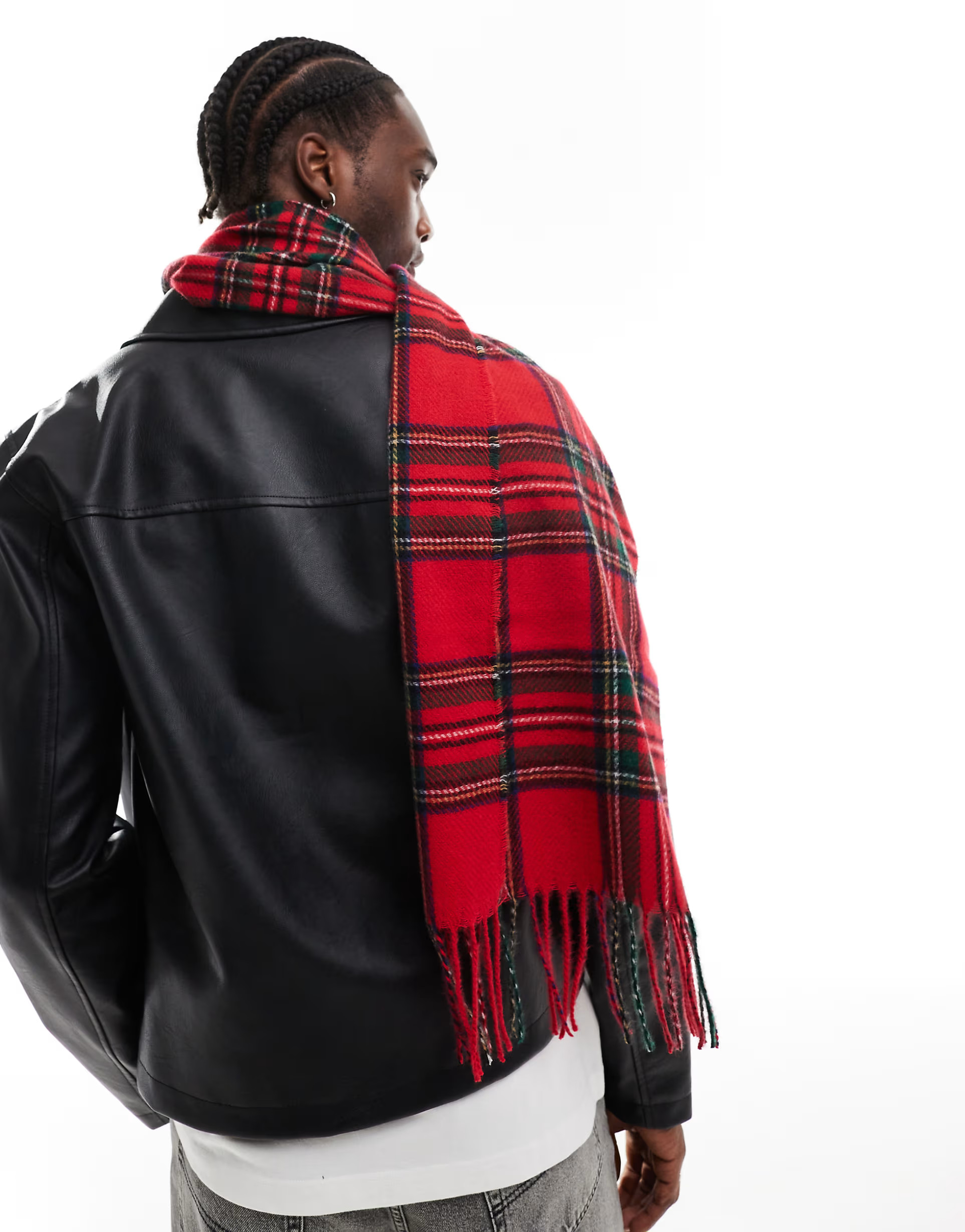 ASOS DESIGN tartan scarf in red | ASOS (Global)