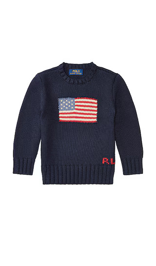 Kids Flag Crewneck Sweater in Hunter Navy | Revolve Clothing (Global)