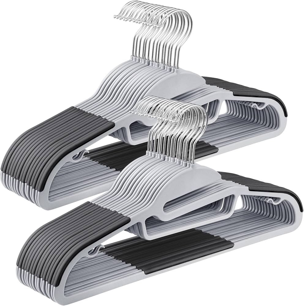 SONGMICS 30 Pack Coat Hangers, Heavy-Duty Plastic Suit Hangers, S-Shaped Opening, Space-Saving, 3... | Amazon (US)