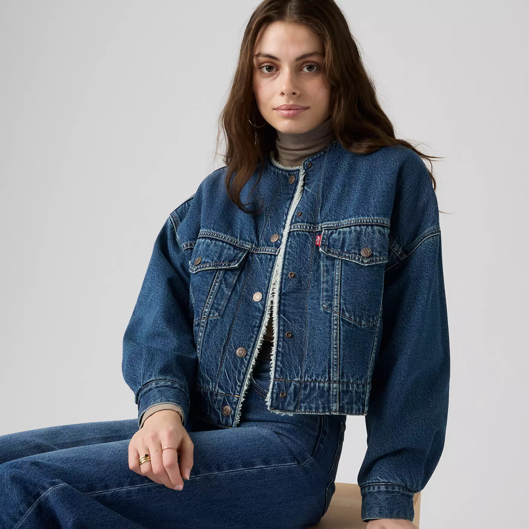 Collarless Cropped Sherpa Trucker Jacket | Levi's US
