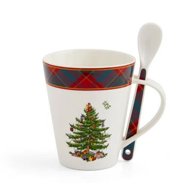 Spode Christmas Tree Tartan Mug & Spoon Set 14Oz | Wayfair North America