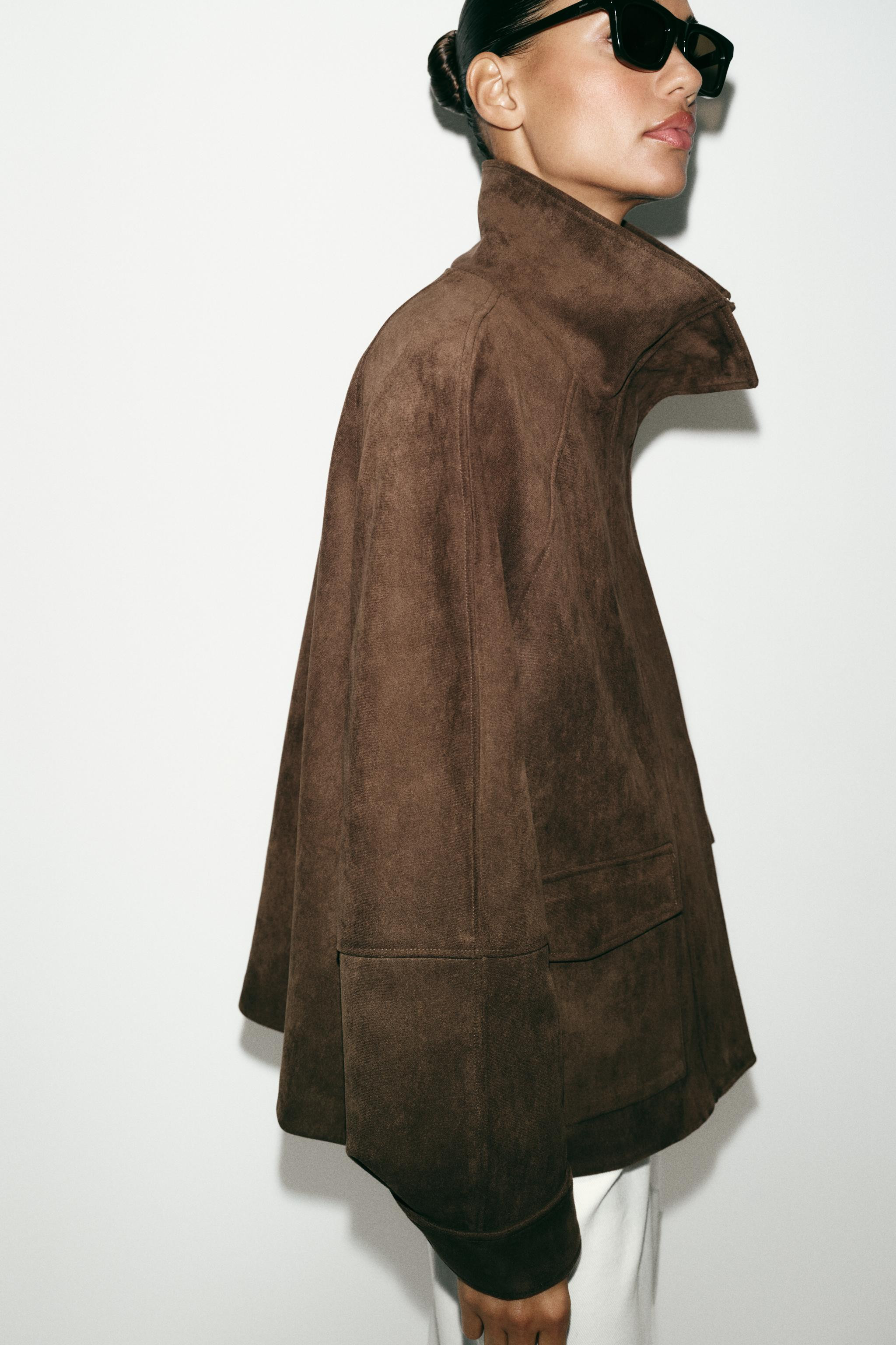 FAUX SUEDE JACKET WITH POCKETS | Zara UK