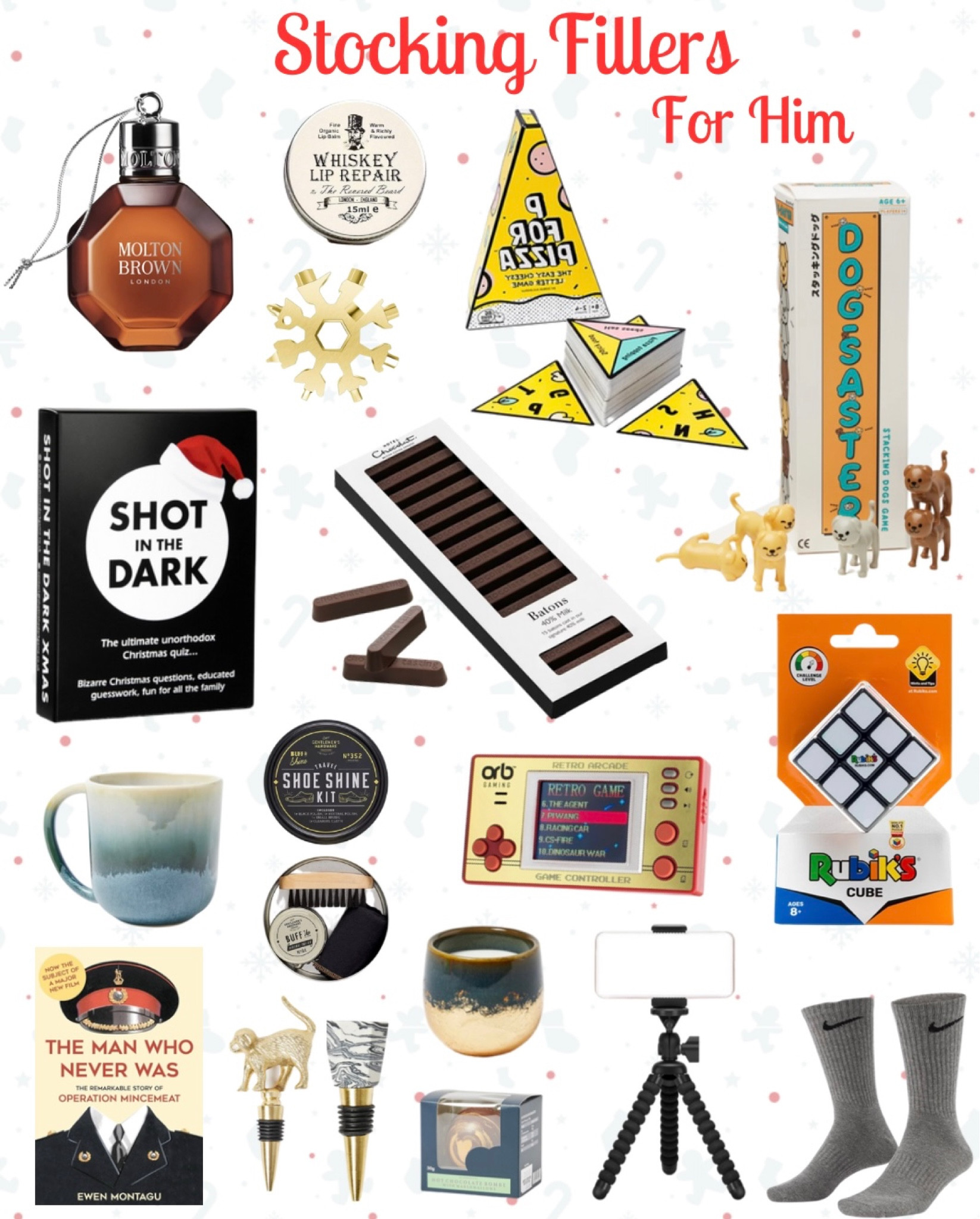 Gift guide, Christmas presents for him, gifts for him, present guide, stocking fillers, stocking stuffers, stocking fillers for him 

#LTKHoliday #LTKGiftGuide #LTKCyberSaleUK
