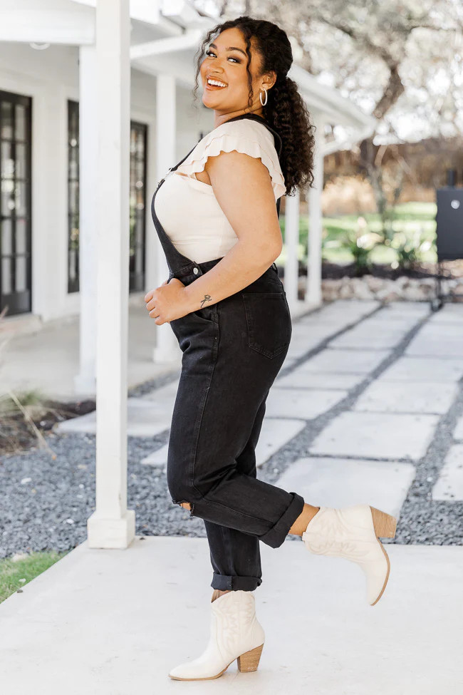 Keep Looking Up Black Overalls FINAL SALE | Pink Lily