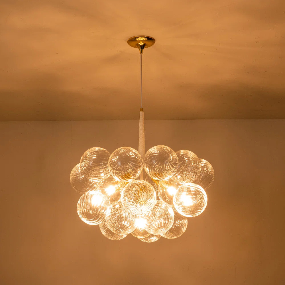 Meyana 6 - Light Twisted Clear Glass Globe Chandelier | Wayfair North America