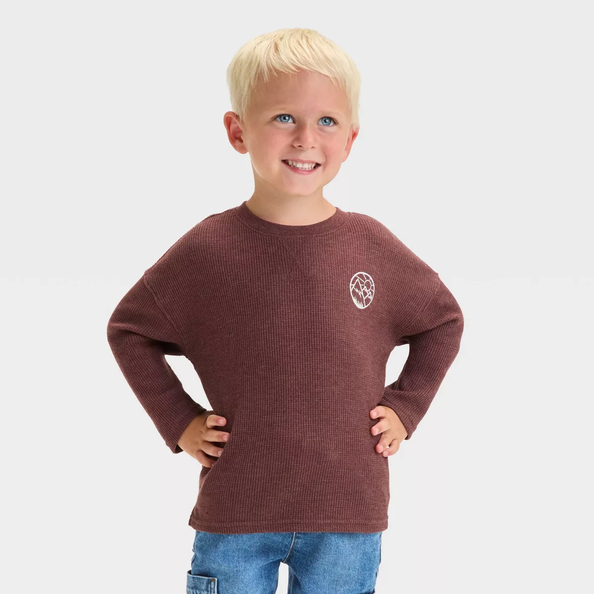 Toddler Boys' Long Sleeve Thermal Shirt - Cat & Jack™ Dark Green 18M | Target
