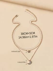 Rhinestone Moon & Star Charm Necklace
   SKU: sj2108308191163798      
          (3778 Reviews)
 ... | SHEIN