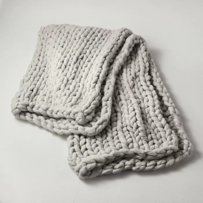 50"x70" Oversized Chunky Hand Knit Decorative Bed Throw - Casaluna™ | Target