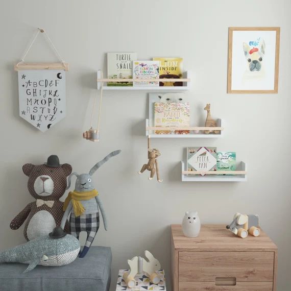 Wall BookShelf for Kids Room Decor and Nursery Decor, Multisize Toy Storage Wall Shelves – Set ... | Etsy (US)