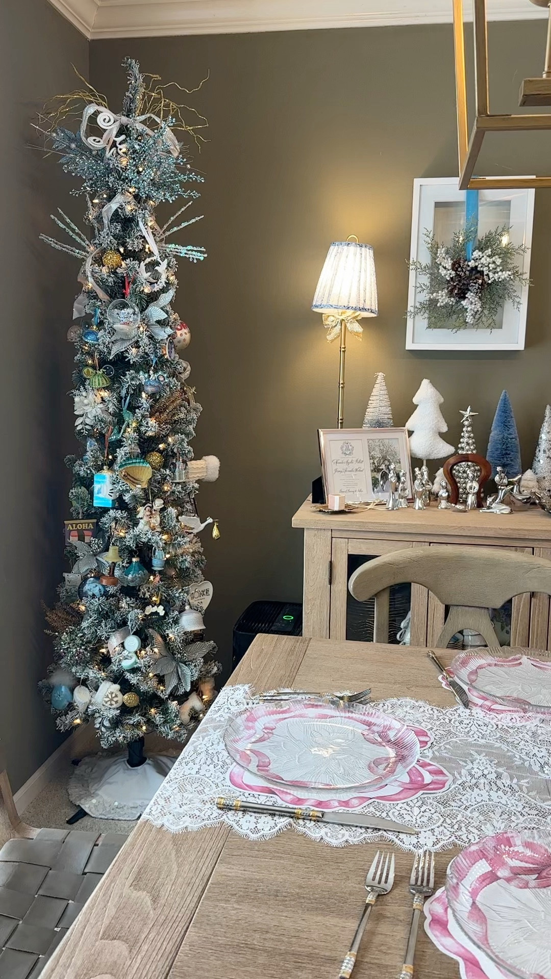 Dining room Christmas decor details. This was our set up from our baptism party! 

#LTKFindsUnder100 #LTKHome #LTKHoliday