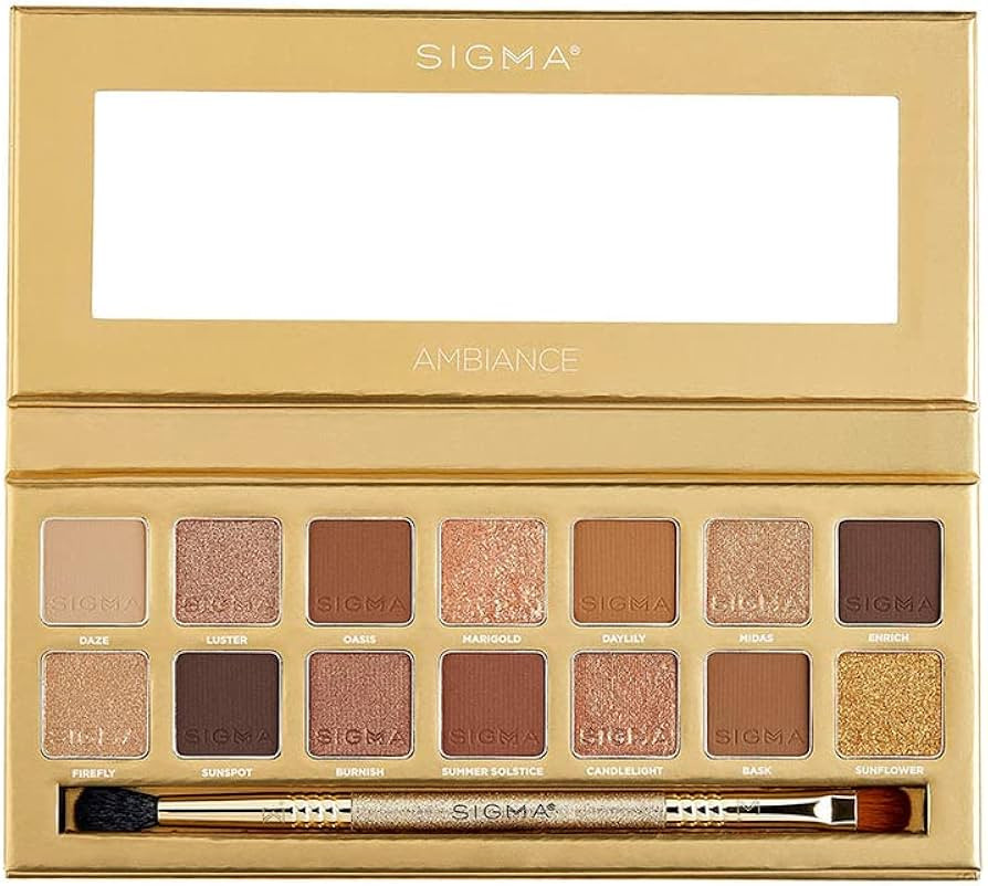 Sigma Beauty Ambiance Eyeshadow Palette | Luminous, Neutral and Gold Shades | Summer Vibes, Mirro... | Amazon (US)
