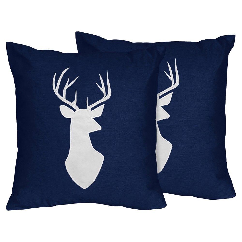Navy & White Woodsy Throw Pillow - Sweet Jojo Designs , Blue White | Target