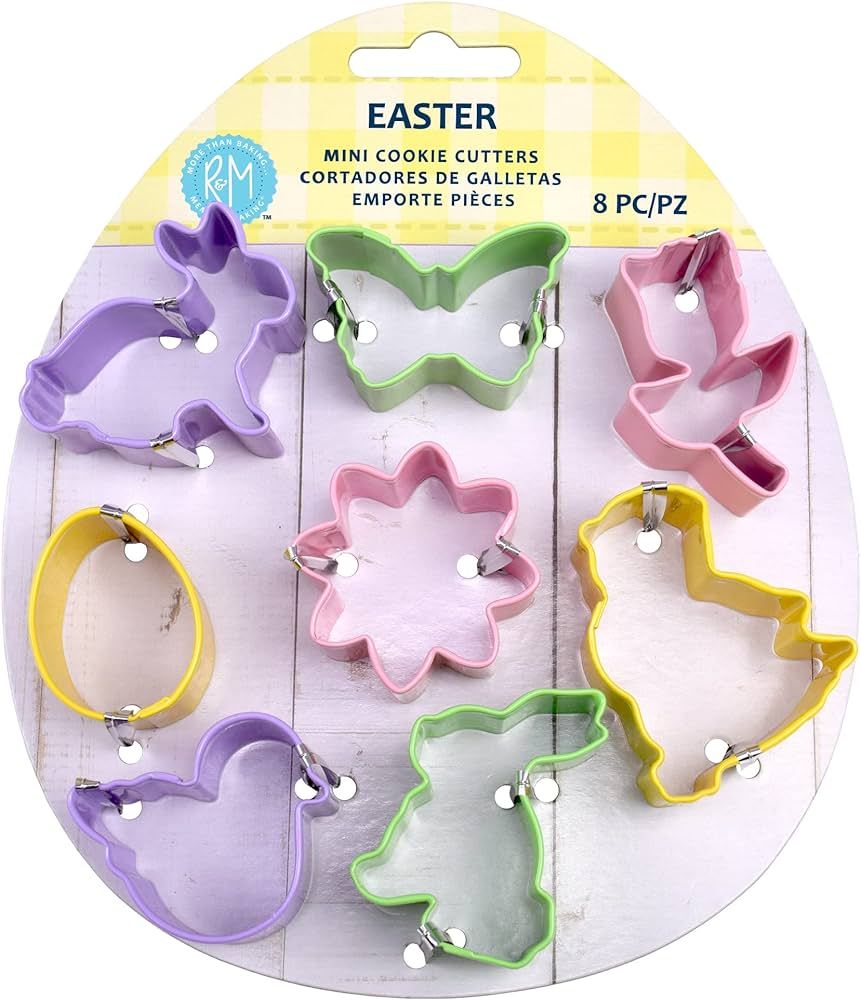 R&M International Mini Easter Cookie Cutters, Butterfly, Egg, Daisy, Duckling, Tulip, 2 Bunnies, ... | Amazon (US)