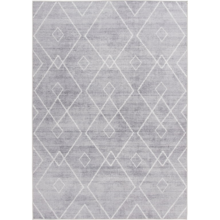 Better Homes & Gardens Diamond Machine Washable Indoor Area Rug, Gray, 5'x7' | Walmart (US)