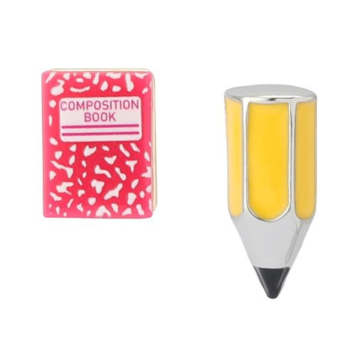 Betsey Johnson Women's Straight A's Pencil & Notebook Mismatch Earrings | Amazon (US)