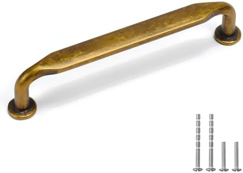 YAGU 6 Pack Antique Brass Top Kitchen Cabinet Pulls 3-3/4 Inch(96mm) Hole Center Solid Aged Bronz... | Amazon (US)