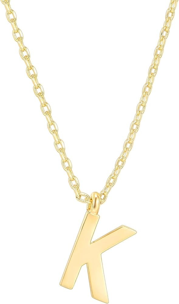 PAVOI 14K Gold Plated Initial Necklace | Letter Necklaces for Women | Amazon (US)