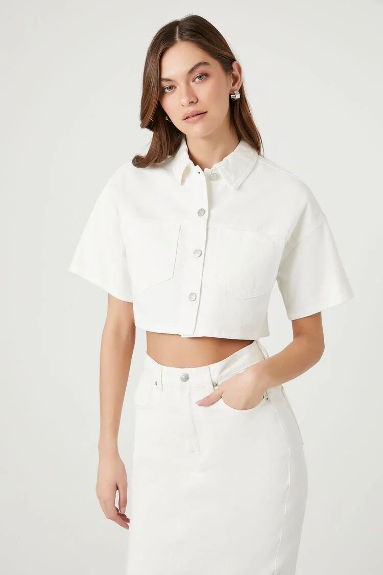 Cropped Denim Shirt | Forever 21