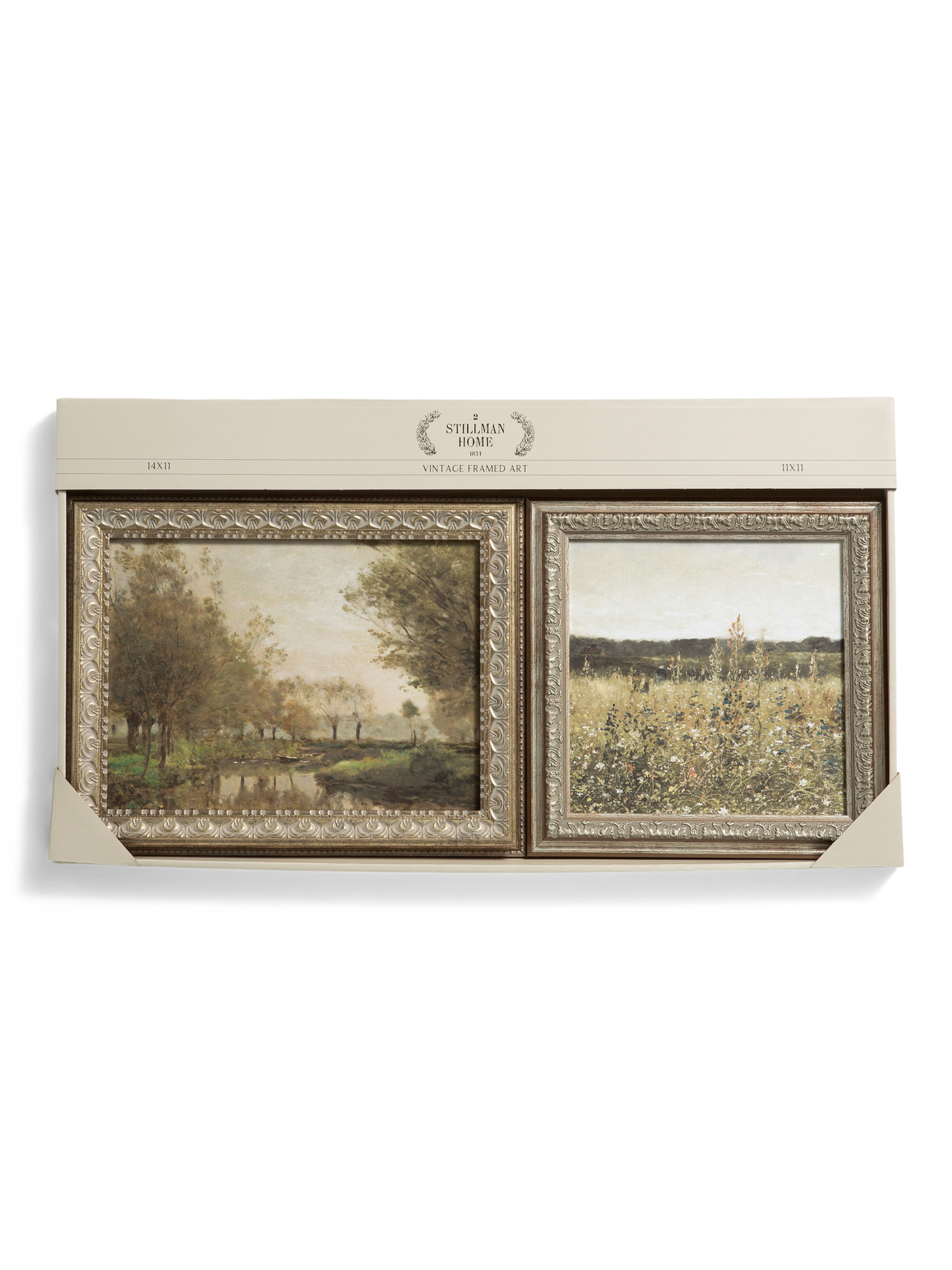 Set Of 2 14x11 And 11x11 Wildflower And Creek Wall Art | TJ Maxx