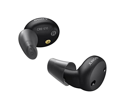 Sony CRE-E10 Self-Fitting OTC Hearing Aids for Mild to Moderate Hearing Loss, Prescription-Grade Sound Quality, Comfortable Earbud Design, Bluetooth Enabled for iOS, and Rechargeable Battery, Black | Amazon (US)