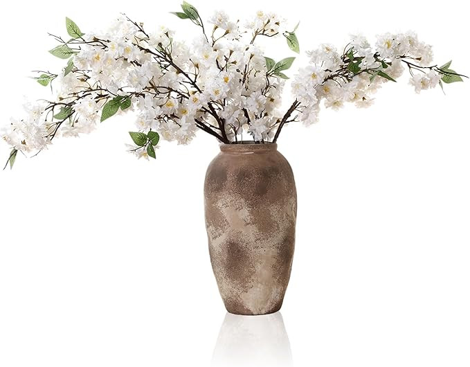 Artificial Cherry Blossom Branches 38 Inch Fake Spring Silk Cherry Blossom Tree Stems 4 Pcs Faux ... | Amazon (US)