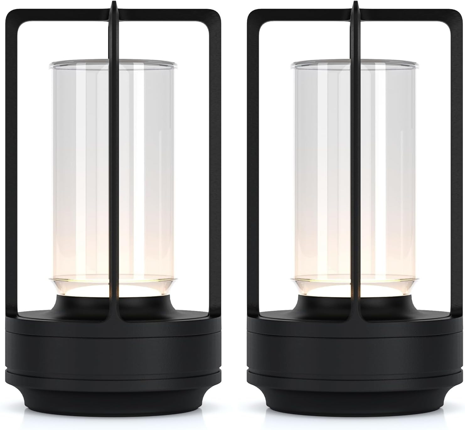 Portable Metal Table Lamp for Indoor/Outdoor ,Rechargeable Cordless LED Lamp, 3-Colour Infinitely... | Amazon (US)