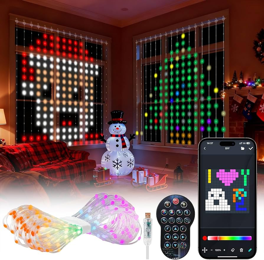 Smart Curtain Lights, LED Color Changing Curtain Lights, Dynamic DIY String Lights 5.25x5.25FT, A... | Amazon (US)