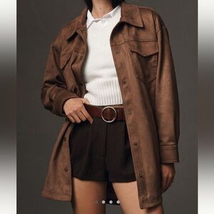 NEW NWT Anthropologie Pilcro The Tillie Relaxed Faux-Suede Shacket M | Poshmark