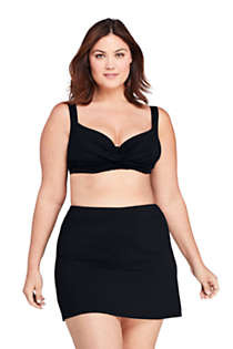Women's Plus Size Twist Front V-Neck Underwire Bikini Top Swimsuit with Adjustable Straps | Lands' End (US)