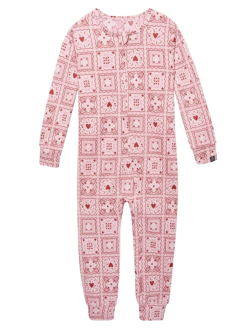Modern Moments by Gerber Toddler Neutral Valentine´s Day One-Piece Pajama, Sizes 12M-5T | Walmart (US)