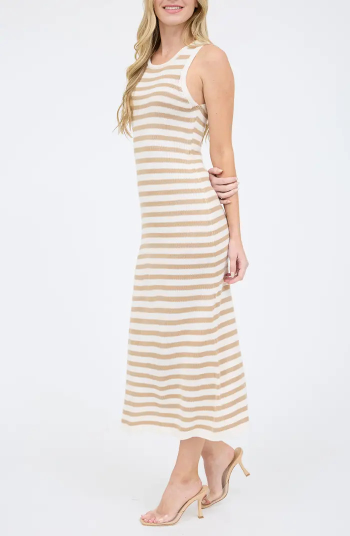 ZOE AND CLAIRE Stripe Sleeveless Knit Midi Dress | Nordstromrack | Nordstrom Rack